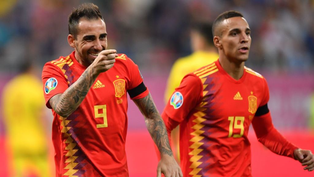 Spaniens Paco Alcacer bejubelt seinen Treffer © 2019 Daniel Mihailescu/AFP/Getty Images